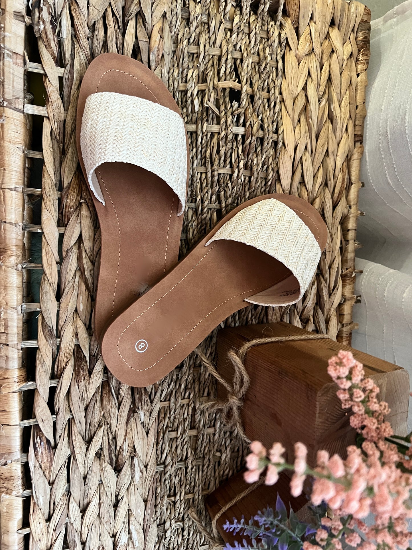 Sandy Natural Slide Sandals