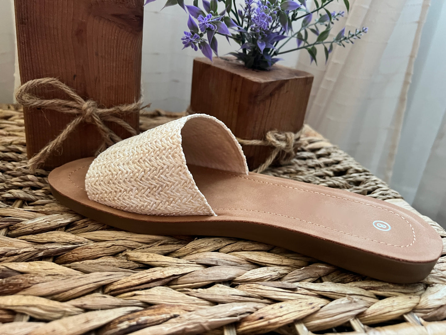 Sandy Natural Slide Sandals