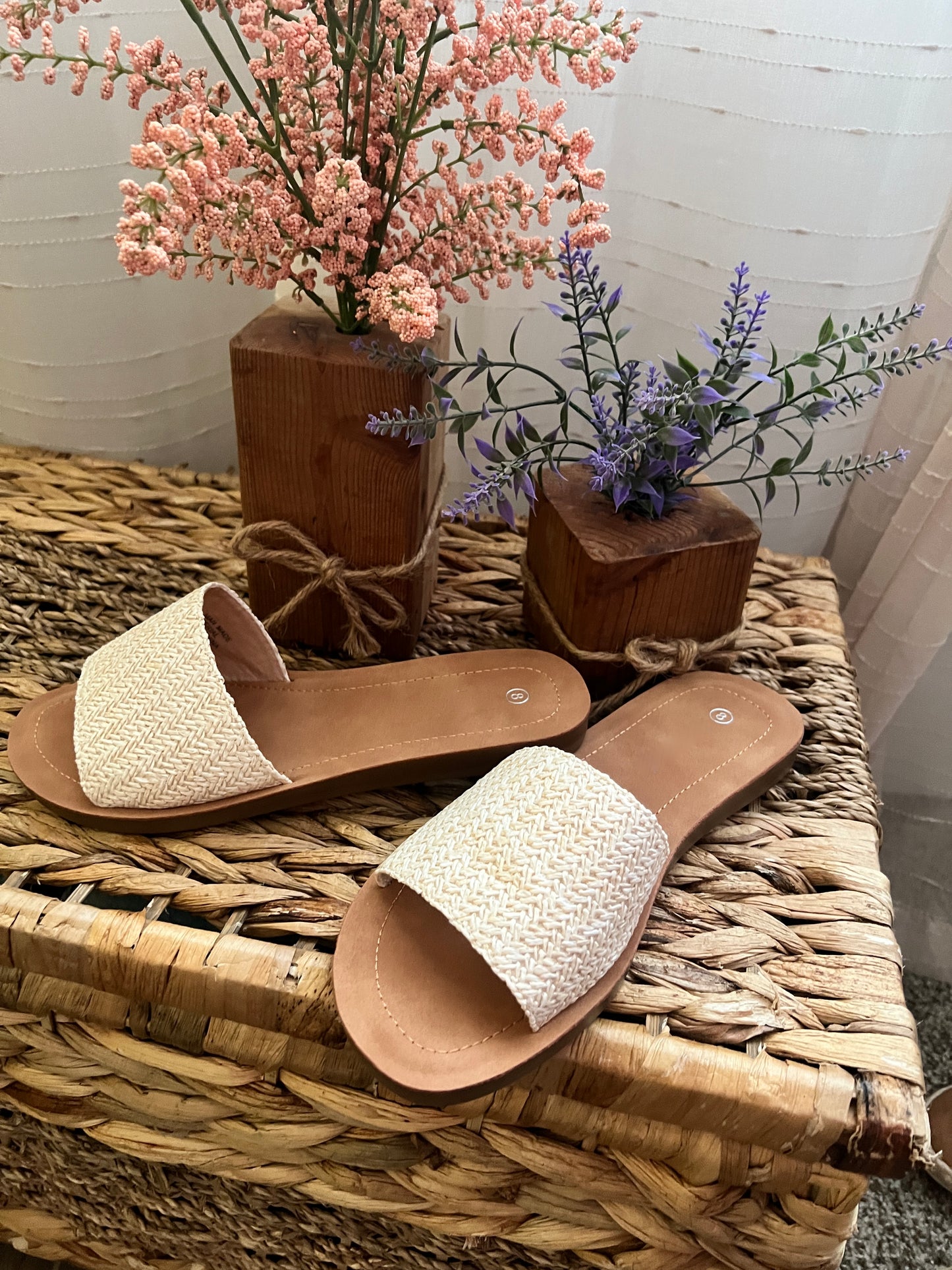 Sandy Natural Slide Sandals